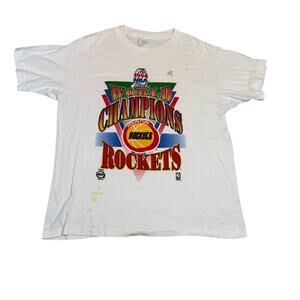Vintage 1994 NBA Finals Champions Houston Rockets Shirt Single Stitch Size L